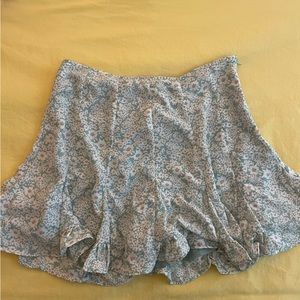 Large green floral skort